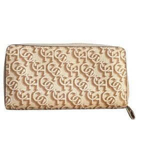 Coach Beige and Brown Signature Wallet